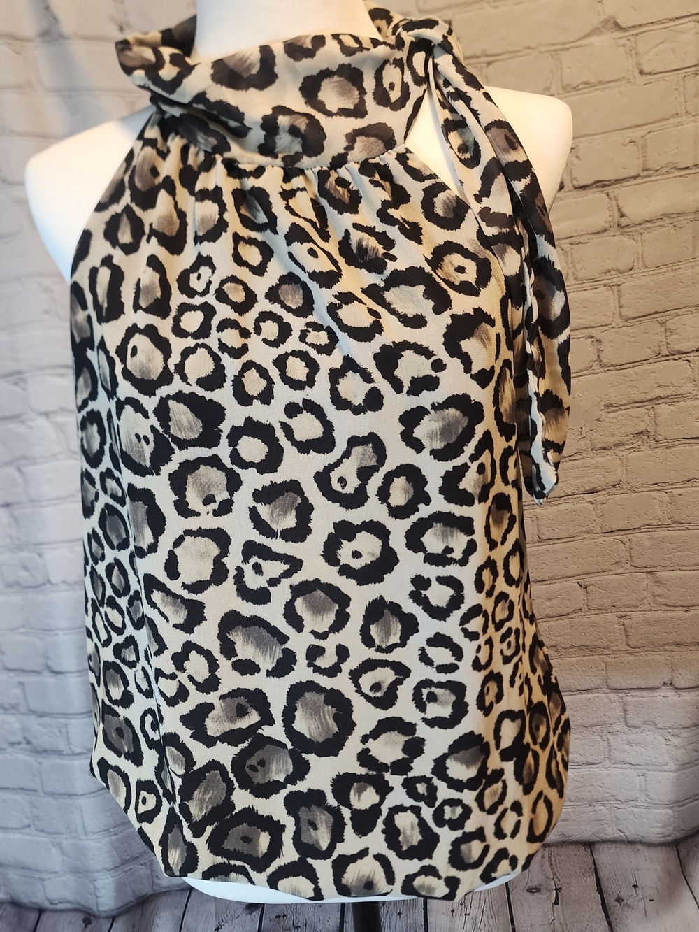 White House Black Market Black Tie-Neck Halter Top